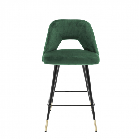 Scaun bar lux Avorio 65 cm catifea diverse culori, picioare negre cu auriu | Eichholtz - 112053 [7]