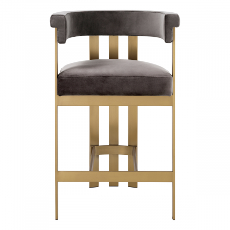   Scaun de bar Clubhouse din catifea gri savona 115725 EICHHOLTZ [1]
