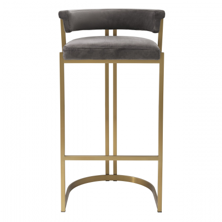   Scaun de bar Dante finisaj bronz periat catifea gri savona 115838 EICHHOLTZ [1]