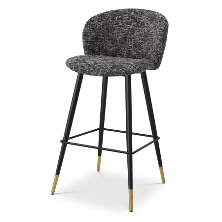 Scaune de bar - Scaun bar lux Volante 77 cm textil bej/negru, picioare negre cu auriu otel | Eichholtz - 115736