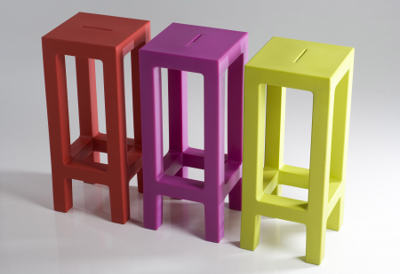Scaun bar patrat pt. gradina/terasa Jut 30x30x72 cm, polipropilena, design minimalist, 44412 - Vondom [2]