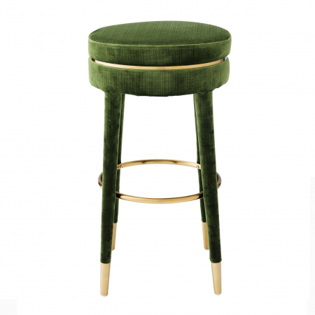Scaun bar rotund fara brate Parisian 78 cm catifea albastra/verde, detalii aurii | Eichholtz - 113719 [5]
