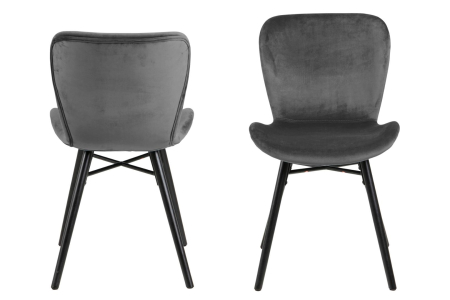 Scaun Batilda 1A 47x53x82,5 cm, Lemn de Cauciuc Gri Închis Negru - Actona [1]