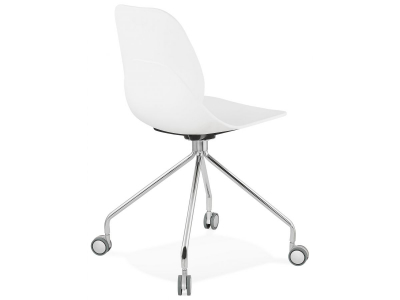 Scaun birou design alb cu roti Joyce polipropilena / picioare metal crom, CH02740WH - Kokoon [6]