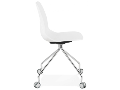 Scaun birou design alb cu roti Joyce polipropilena / picioare metal crom, CH02740WH - Kokoon [4]