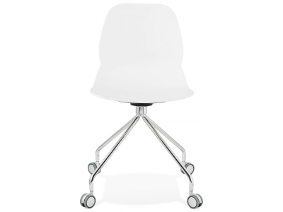 Scaun birou design alb cu roti Joyce polipropilena / picioare metal crom, CH02740WH - Kokoon [1]