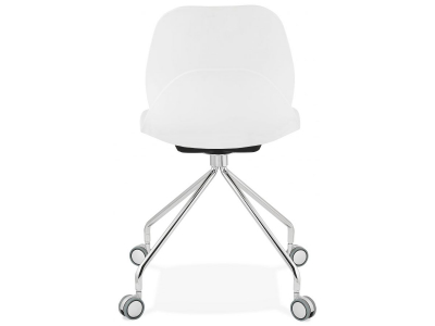 Scaun birou design alb cu roti Joyce polipropilena / picioare metal crom, CH02740WH - Kokoon [2]