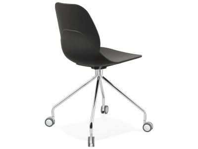 Scaun birou design negru cu roti Joyce polipropilena / picioare metal crom, CH02730BL - Kokoon [5]