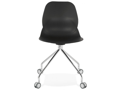 Scaun birou design negru cu roti Joyce polipropilena / picioare metal crom, CH02730BL - Kokoon [1]