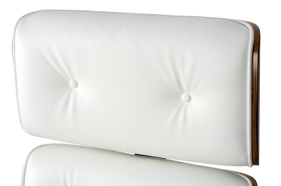 Scaun birou directorial lux Business, piele italiana alba, lemn de nuc, baza cromata otel, YS-6809.WHITE.WALNUT - King [3]
