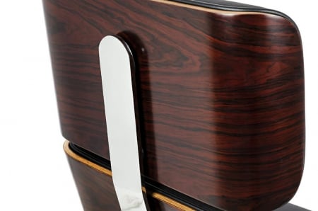 Scaun birou directorial lux Business, piele italiana neagra, lemn nuc/frasin,trandafir, baza metalica, YS-6809.BLACK.WALNUT - King [24]