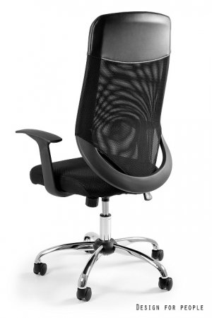 Scaun birou diverse culori Mobi Plus, sezut tapitat cu membrana, spatar tip mesh, tetiera piele ecologica, baza metal cromat, inaltime reglabila, W-952-4 - Unique [1]