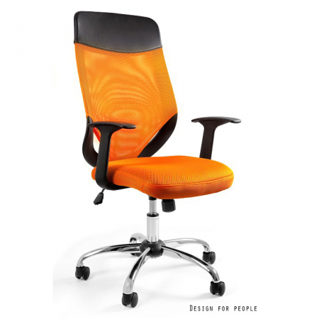 Scaun birou diverse culori Mobi Plus, sezut tapitat cu membrana, spatar tip mesh, tetiera piele ecologica, baza metal cromat, inaltime reglabila, W-952-4 - Unique [18]