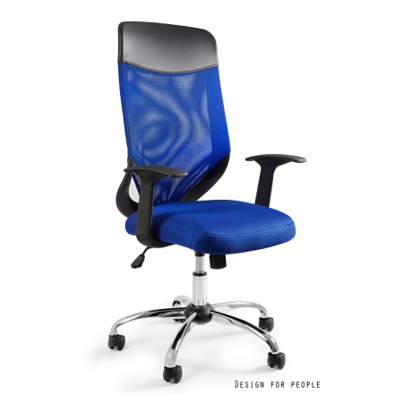 Scaun birou diverse culori Mobi Plus, sezut tapitat cu membrana, spatar tip mesh, tetiera piele ecologica, baza metal cromat, inaltime reglabila, W-952-4 - Unique [13]