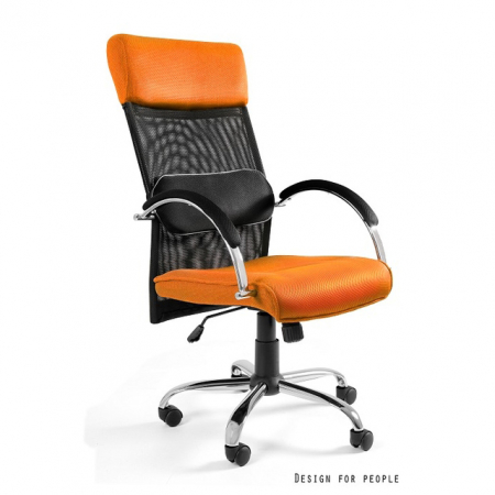 Scaun birou diverse culori Overcross, spatar plasa, sezut tetiera si suport lombar cu membrana, baza metal cromat, W-62-9 - Unique [4]