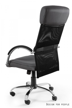 Scaun birou diverse culori Overcross, spatar plasa, sezut tetiera si suport lombar cu membrana, baza metal cromat, W-62-9 - Unique [8]