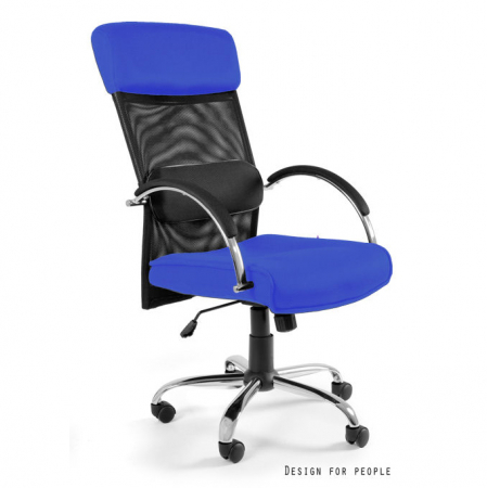 Scaun birou diverse culori Overcross, spatar plasa, sezut tetiera si suport lombar cu membrana, baza metal cromat, W-62-9 - Unique [13]