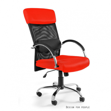 Scaun birou diverse culori Overcross, spatar plasa, sezut tetiera si suport lombar cu membrana, baza metal cromat, W-62-9 - Unique [18]