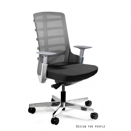Scaune High end - Scaun birou diverse culori Spinelly M, cadru alb, tapiterie sezut material textil, baza aluminiu, inaltime, adancime si cotiere reglabile, spatar tip mesh, W-998-W-BL418 - Unique
