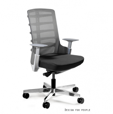 Scaune High end - Scaun birou diverse culori Spinelly M, cadru negru, tapiterie sezut material textil, baza aluminiu, inaltime, adancime si cotiere reglabile, spatar tip mesh, W-998-B-BL418 - Unique
