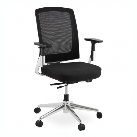 Scaune High end - Scaun birou ergonomic negru Tepper premium, spatar mesh, baza rotativa aluminiu, OC00410BL - Kokoon