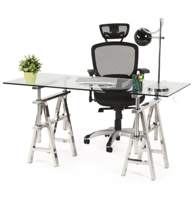 Scaun birou ergonomic premium Katrina negru cu tetiera reglabila, spatar mesh / baza crom, OC00300BL - Kokoon [19]