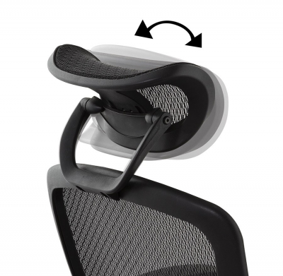 Scaun birou ergonomic premium Katrina negru cu tetiera reglabila, spatar mesh / baza crom, OC00300BL - Kokoon [10]
