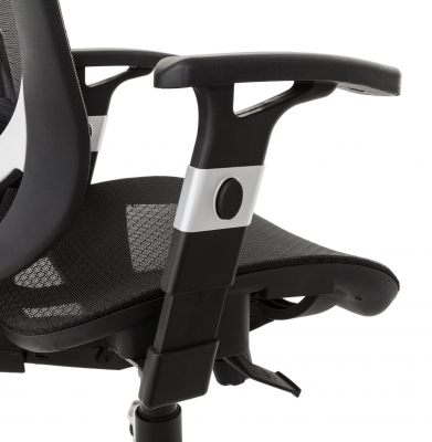 Scaun birou ergonomic premium Katrina negru cu tetiera reglabila, spatar mesh / baza crom, OC00300BL - Kokoon [12]