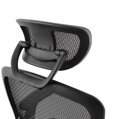 Scaun birou ergonomic premium Katrina negru cu tetiera reglabila, spatar mesh / baza crom, OC00300BL - Kokoon [9]