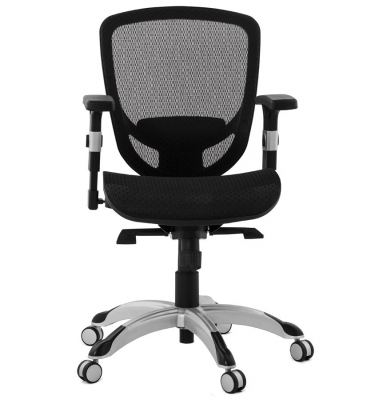 Scaun birou ergonomic premium Katrina negru cu tetiera reglabila, spatar mesh / baza crom, OC00300BL - Kokoon [5]