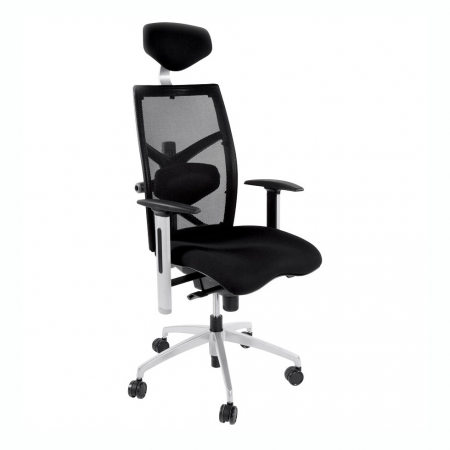 Scaune High end - Scaun birou ergonomic premium Mit negru tapitat, spatar mesh, ajustabil, OC00090BL - Kokoon