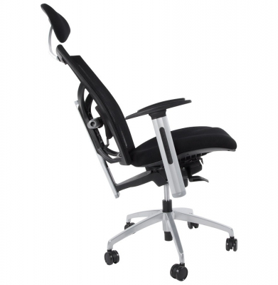 Scaun birou ergonomic premium Mit negru tapitat, spatar mesh, ajustabil, OC00090BL - Kokoon [5]