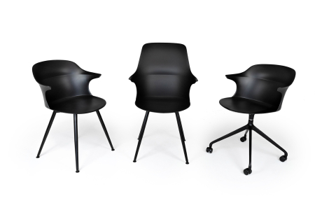 Scaun Brazo High 58x60x94,5 cm, Polipropilenă și Metal Negru - King Home [9]