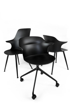 Scaun Brazo High 58x60x94,5 cm, Polipropilenă și Metal Negru - King Home [12]