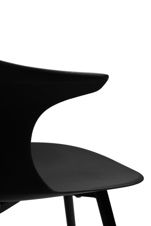 Scaun Brazo High 58x60x94,5 cm, Polipropilenă și Metal Negru - King Home [5]