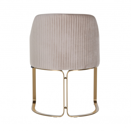 Scaun catifea lux Rados antracit/bej/gri, cadru otel inoxidabil auriu, cu brate, S4492 STONE VELVET - Richmond Interiors [8]