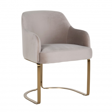 Scaun catifea lux Rados antracit/bej/gri, cadru otel inoxidabil auriu, cu brate, S4492 STONE VELVET - Richmond Interiors [12]