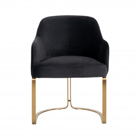 Scaun catifea lux Rados antracit/bej/gri, cadru otel inoxidabil auriu, cu brate, S4492 STONE VELVET - Richmond Interiors [14]