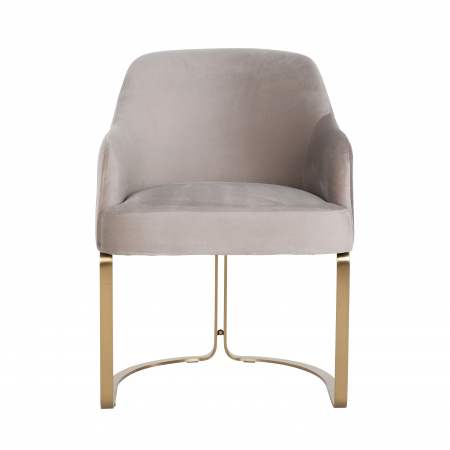 Scaun catifea lux Rados antracit/bej/gri, cadru otel inoxidabil auriu, cu brate, S4492 STONE VELVET - Richmond Interiors [15]