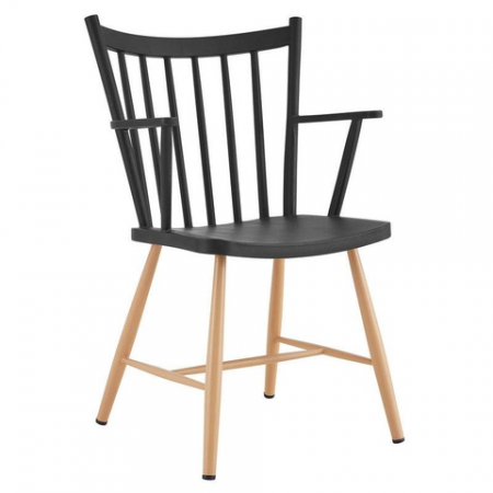 Promotii - Scaun Charleston - Cu Brate - Negru/Lemn, KH010100239 - King