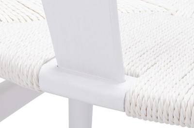 Scaun clasic alb Saku Premium cu spatar rotunjit din lemn masiv, sezut impletit, DC-541.WHITE - King [10]