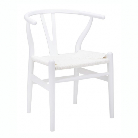 Scaun clasic alb Saku Premium cu spatar rotunjit din lemn masiv, sezut impletit, DC-541.WHITE - King [7]