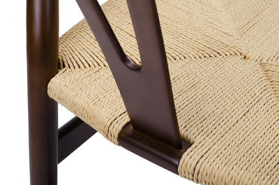 Scaun clasic maro Saku Premium cu spatar rotunjit din lemn masiv, sezut impletit, DC-541.DARK.BROWN - King [6]