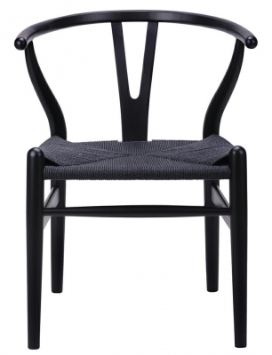 Scaun clasic negru Saku Premium cu spatar rotunjit din lemn masiv, sezut impletit, DC-541.BLACK.NATURAL - King [10]
