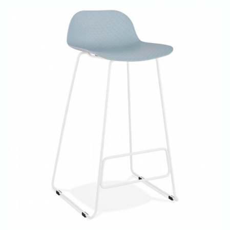 Scaune de bar - Scaun de bar albastru modern Perpetual premium fara brate, picioare albe subtiri otel, polipropilena, BS02090BUWH - Kokoon