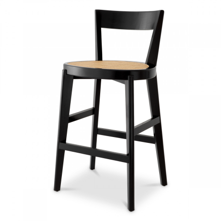 Scaune de bar -   Scaun de bar Alvear finisaj negru clasic 118374 EICHHOLTZ