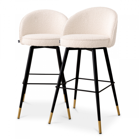 Scaune de bar -   Scaun de bar Cooper bouclé crem set de 2 117900 EICHHOLTZ