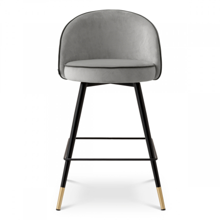   Scaun de bar Cooper roche gri deschis catifea set de 2 117659 EICHHOLTZ [2]