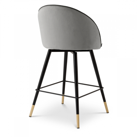   Scaun de bar Cooper roche gri deschis catifea set de 2 117659 EICHHOLTZ [3]
