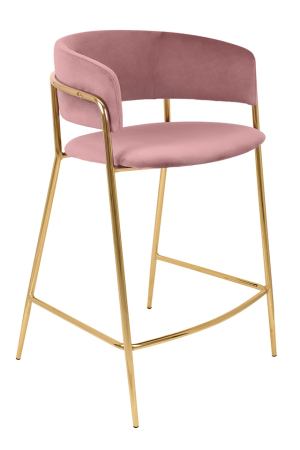 Produse - Scaun de Bar Delta 65 58x56x92 cm, Roz Auriu, Lucios - King Home